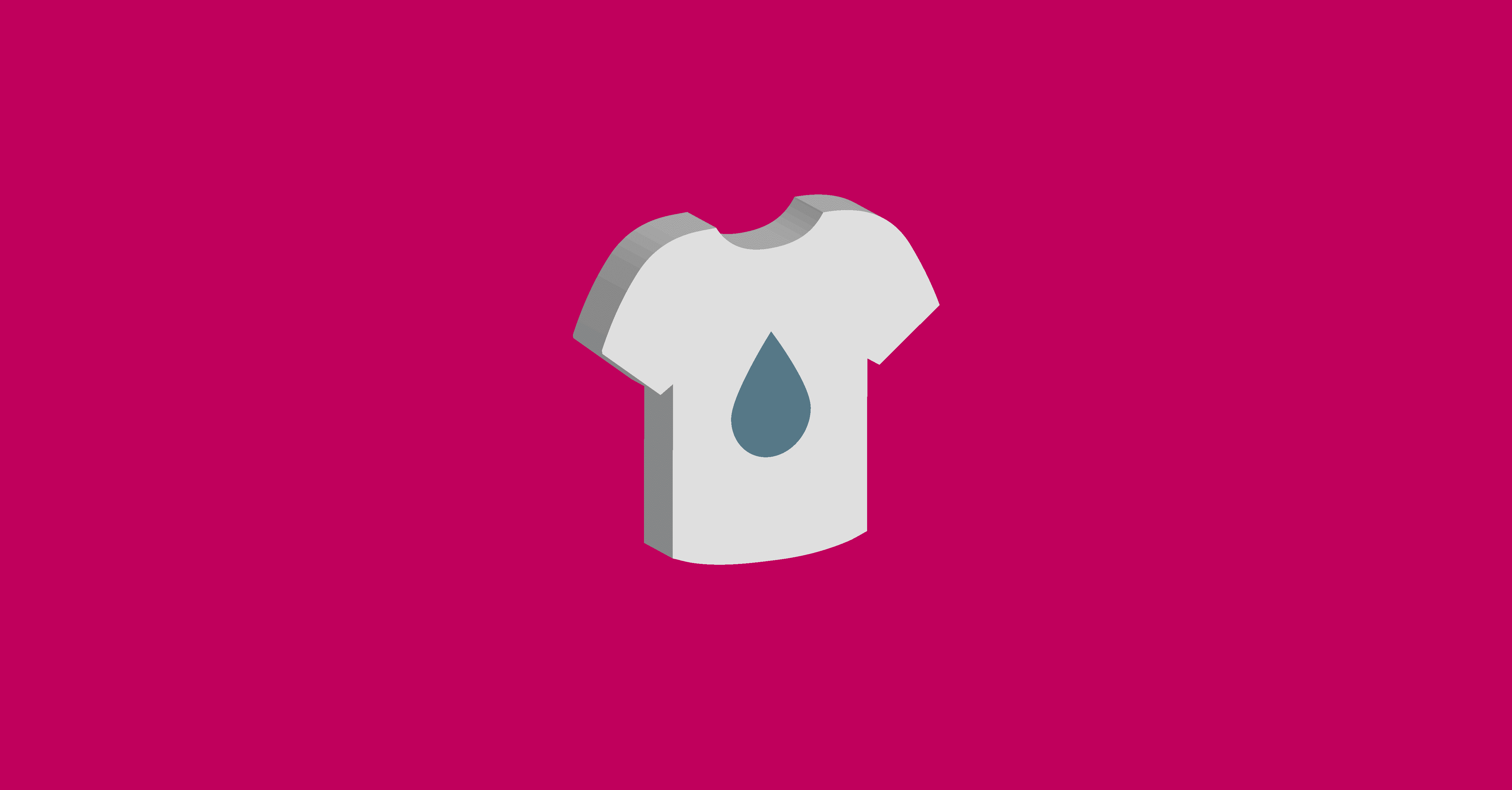imagem mostra uma ilustração de uma camiseta com um ícone de gota d'água para representar o debate sobre a plataforma A Moda pela Água