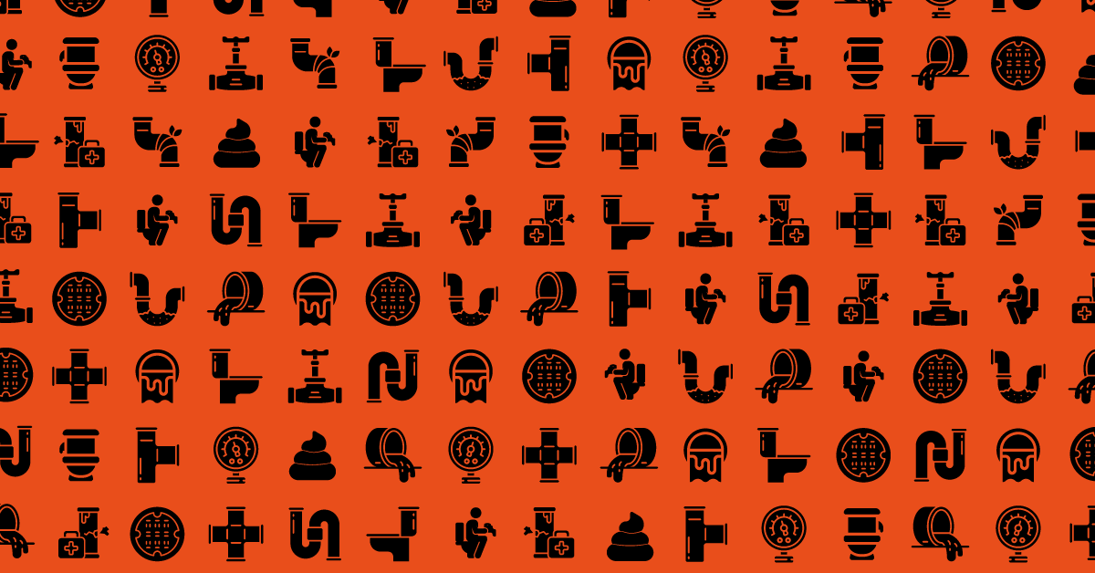 ícones representam os diversos elementos do saneamento básico para compor matéria sobre soluções e experiências