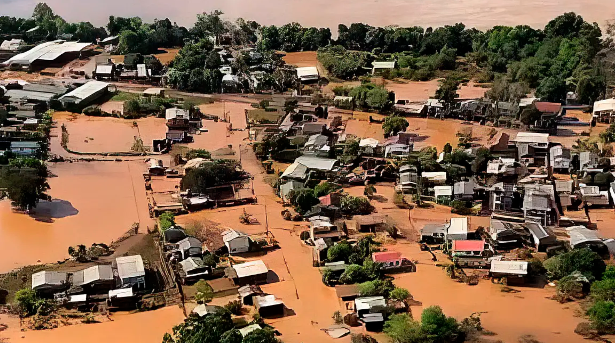 Enchente em Encantado, Rio Grande do Sul, em outubro de 2023 (Marinha do Brasil/RS)